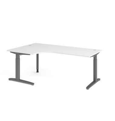 Schreibtisch VXB, manuell h&ouml;henverstellbar, 85cm (H), 200x120cm (BxT), wei&szlig; / graphit