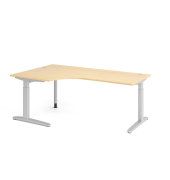 Schreibtisch VXB, manuell h&ouml;henverstellbar, 85cm (H), 200x120cm (BxT), ahorn / silber