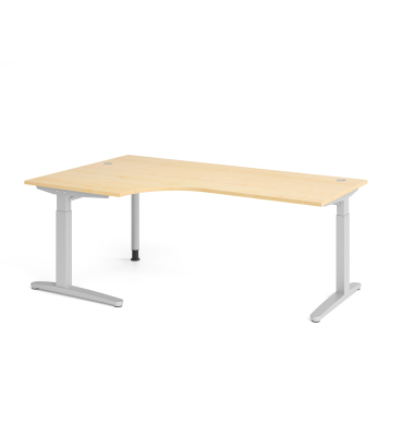 Schreibtisch VXB, manuell h&ouml;henverstellbar, 85cm (H), 200x120cm (BxT), ahorn / silber