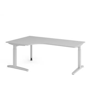 Schreibtisch VXB, manuell h&ouml;henverstellbar, 85cm (H), 200x120cm (BxT), grau / silber