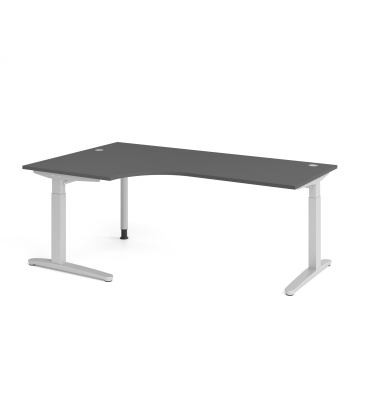 Schreibtisch VXB, manuell h&ouml;henverstellbar, 85cm (H), 200x120cm (BxT), graphit / silber