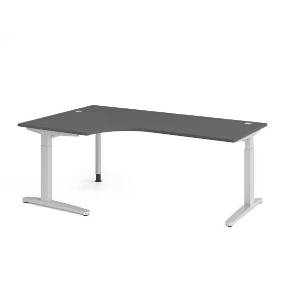 4032062326336 - Schreibtisch VXB manuell höhenverstellbar 85cm (H) 200x120cm (BxT) Graphit   silber 4032062326336 Hammerbacher