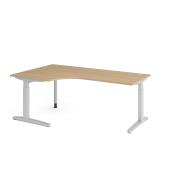 Schreibtisch VXB, manuell h&ouml;henverstellbar, 85cm (H), 200x120cm (BxT), eiche / silber