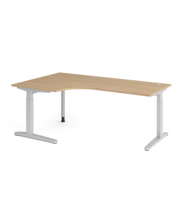Schreibtisch VXB, manuell h&ouml;henverstellbar, 85cm (H), 200x120cm (BxT), eiche / silber
