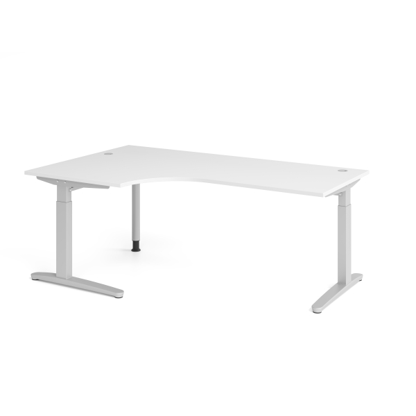 4032062326381 - Schreibtisch VXB manuell höhenverstellbar 85cm (H) 200x120cm (BxT) Weiß   silber 4032062326381 Hammerbacher