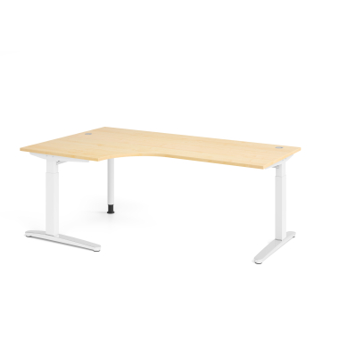 Schreibtisch VXB, manuell h&ouml;henverstellbar, 85cm (H), 200x120cm (BxT), ahorn / wei&szlig;