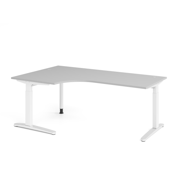 4032062326404 - Schreibtisch VXB manuell höhenverstellbar 85cm (H) 200x120cm (BxT) Grau   weiß 4032062326404 Hammerbacher