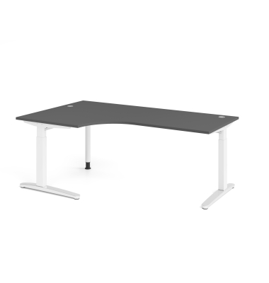 Schreibtisch VXB, manuell h&ouml;henverstellbar, 85cm (H), 200x120cm (BxT), graphit / wei&szlig;