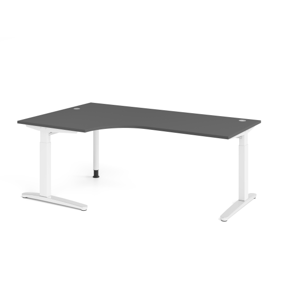 4032062326411 - Schreibtisch VXB manuell höhenverstellbar 85cm (H) 200x120cm (BxT) Graphit   weiß 4032062326411 Hammerbacher