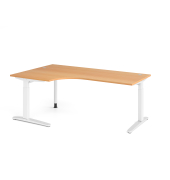Schreibtisch VXB, manuell h&ouml;henverstellbar, 85cm (H), 200x120cm (BxT), buche / wei&szlig;