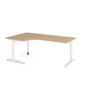 Schreibtisch VXB, manuell h&ouml;henverstellbar, 85cm (H), 200x120cm (BxT), eiche / wei&szlig;