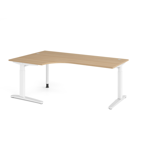 4032062326435 - Schreibtisch VXB manuell höhenverstellbar 85cm (H) 200x120cm (BxT) Eiche   weiß 4032062326435 Hammerbacher
