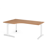 Schreibtisch VXB, manuell h&ouml;henverstellbar, 85cm (H), 200x120cm (BxT), nussbaum / wei&szlig;