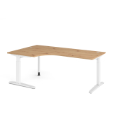 Schreibtisch VXB, manuell h&ouml;henverstellbar, 85cm (H), 200x120cm (BxT), asteiche / wei&szlig;
