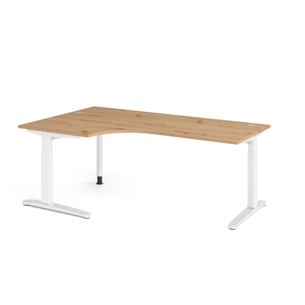 4032062326459 - Schreibtisch VXB manuell höhenverstellbar 85cm (H) 200x120cm (BxT) Asteiche   weiß 4032062326459 Hammerbacher