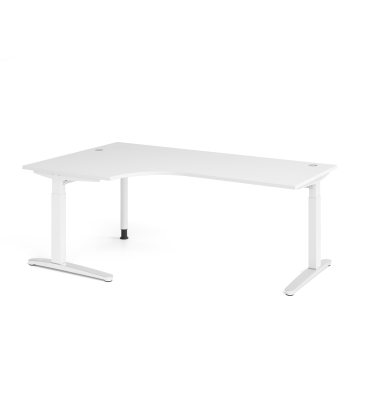 Schreibtisch VXB, manuell h&ouml;henverstellbar, 85cm (H), 200x120cm (BxT), wei&szlig; / wei&szlig;