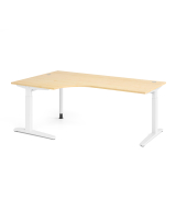 Schreibtisch VXB, manuell h&ouml;henverstellbar, 85cm (H), 200x120cm (BxT), ahorn / wei&szlig;