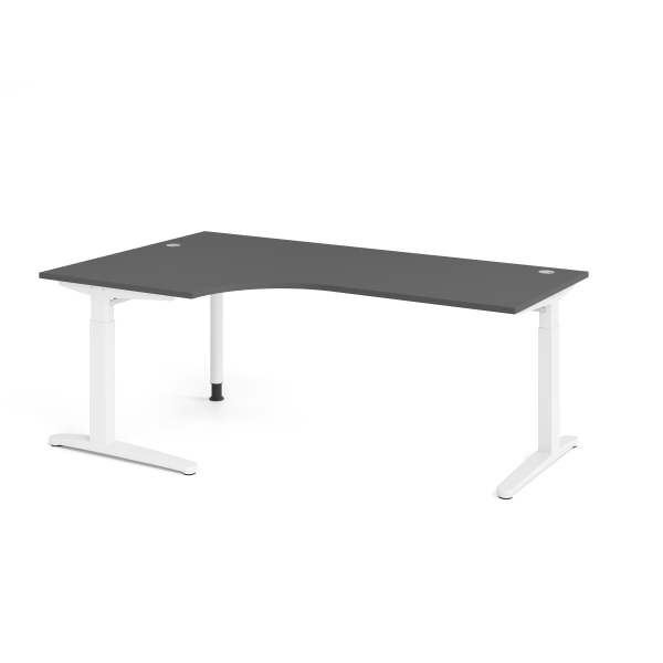 4032062326497 - Schreibtisch VXB manuell höhenverstellbar 85cm (H) 200x120cm (BxT) Graphit   weiß 4032062326497 Hammerbacher