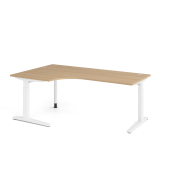 Schreibtisch VXB, manuell h&ouml;henverstellbar, 85cm (H), 200x120cm (BxT), eiche / wei&szlig;