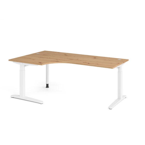 4032062326534 - Schreibtisch VXB manuell höhenverstellbar 85cm (H) 200x120cm (BxT) Asteiche   weiß 4032062326534 Hammerbacher