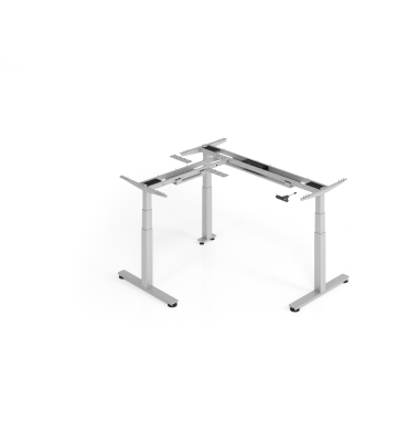 Sitz-Steh-Schreibtischgestell VXDSM VXDSMW1608G/S, elektrisch h&ouml;henverstellbar, 63-127cm (H), T-Fu&szlig;-Gestell, silber
