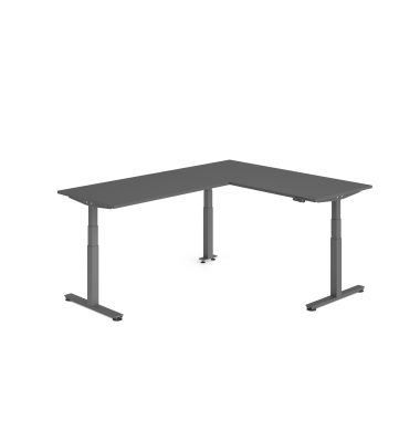 Sitz-Steh-Schreibtisch VXDSM, elektrisch h&ouml;henverstellbar, 127cm (H), 240x180cm (BxT), graphit / graphit