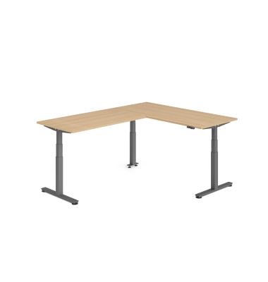 Sitz-Steh-Schreibtisch VXDSM, elektrisch h&ouml;henverstellbar, 127cm (H), 240x180cm (BxT), eiche / graphit