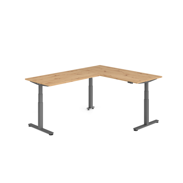 4032062326732 - Sitz-Steh-Schreibtisch VXDSM elektrisch höhenverstellbar 127cm (H) 240x180cm (BxT) Asteiche   graphit 4032062326732 Hammerba