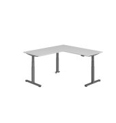 Sitz-Steh-Schreibtisch VXDSM, elektrisch h&ouml;henverstellbar, 127cm (H), 200x180cm (BxT), grau / graphit