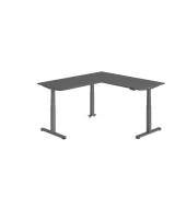 Sitz-Steh-Schreibtisch VXDSM, elektrisch h&ouml;henverstellbar, 127cm (H), 200x180cm (BxT), graphit / graphit