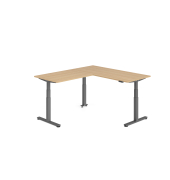 Sitz-Steh-Schreibtisch VXDSM, elektrisch h&ouml;henverstellbar, 127cm (H), 200x180cm (BxT), eiche / graphit