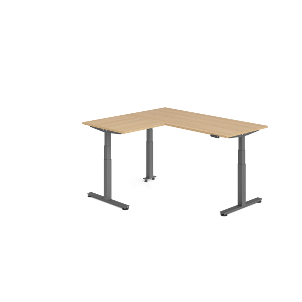 4032062326879 - Sitz-Steh-Schreibtisch VXDSM elektrisch höhenverstellbar 127cm (H) 160x180cm (BxT) Eiche   graphit 4032062326879 Hammerbache