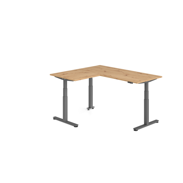 4032062326893 - Sitz-Steh-Schreibtisch VXDSM elektrisch höhenverstellbar 127cm (H) 160x180cm (BxT) Asteiche   graphit 4032062326893 Hammerba
