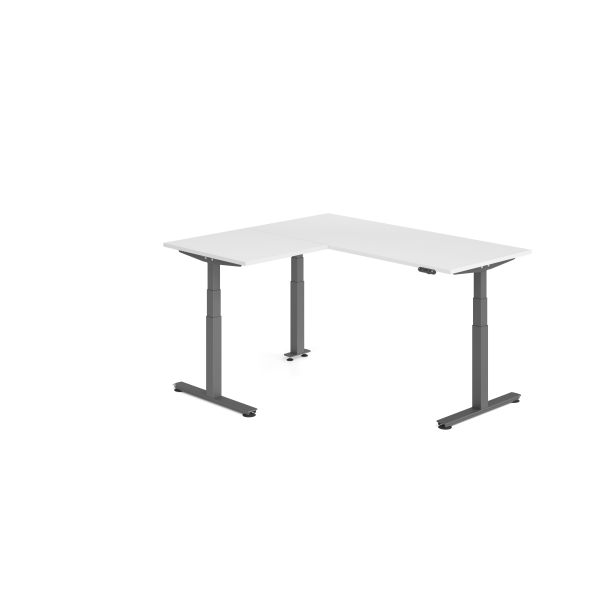 4032062326909 - Sitz-Steh-Schreibtisch VXDSM elektrisch höhenverstellbar 127cm (H) 160x180cm (BxT) Weiß   graphit 4032062326909 Hammerbacher