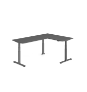 Sitz-Steh-Schreibtisch VXDSM, elektrisch h&ouml;henverstellbar, 127cm (H), 240x160cm (BxT), graphit / graphit