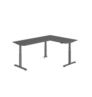 Sitz-Steh-Schreibtisch VXDSM, elektrisch h&ouml;henverstellbar, 127cm (H), 240x160cm (BxT), graphit / graphit