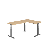 Sitz-Steh-Schreibtisch VXDSM, elektrisch h&ouml;henverstellbar, 127cm (H), 240x160cm (BxT), eiche / graphit