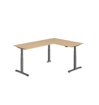 Sitz-Steh-Schreibtisch VXDSM, elektrisch h&ouml;henverstellbar, 127cm (H), 240x160cm (BxT), eiche / graphit