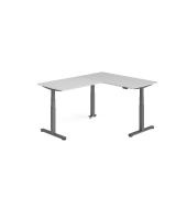 Sitz-Steh-Schreibtisch VXDSM, elektrisch h&ouml;henverstellbar, 127cm (H), 200x160cm (BxT), grau / graphit