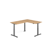 Sitz-Steh-Schreibtisch VXDSM, elektrisch h&ouml;henverstellbar, 127cm (H), 200x160cm (BxT), asteiche / graphit