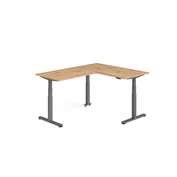 4032062327050 - Sitz-Steh-Schreibtisch VXDSM elektrisch höhenverstellbar 127cm (H) 200x160cm (BxT) Asteiche   graphit 4032062327050 Hammerba