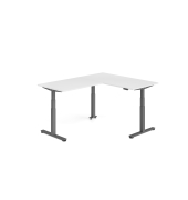 Sitz-Steh-Schreibtisch VXDSM, elektrisch h&ouml;henverstellbar, 127cm (H), 200x160cm (BxT), wei&szlig; / graphit