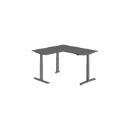 Sitz-Steh-Schreibtisch VXDSM, elektrisch h&ouml;henverstellbar, 127cm (H), 160x160cm (BxT), graphit / graphit