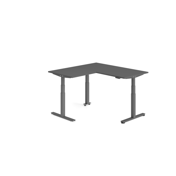 4032062327098 - Sitz-Steh-Schreibtisch VXDSM elektrisch höhenverstellbar 127cm (H) 160x160cm (BxT) Graphit   graphit 4032062327098 Hammerbac
