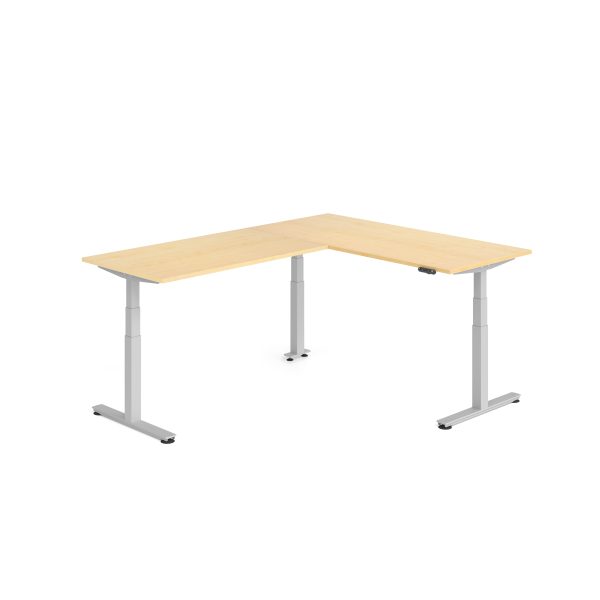 4032062327159 - Sitz-Steh-Schreibtisch VXDSM elektrisch höhenverstellbar 127cm (H) ahorn   silber 4032062327159 Hammerbacher