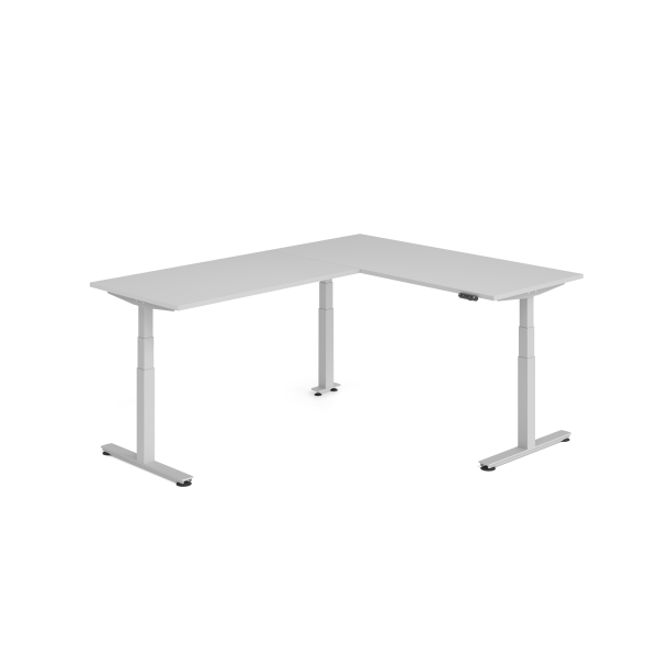 4032062327166 - Sitz-Steh-Schreibtisch VXDSM elektrisch höhenverstellbar 127cm (H) 240x180cm (BxT) Grau   silber 4032062327166 Hammerbacher