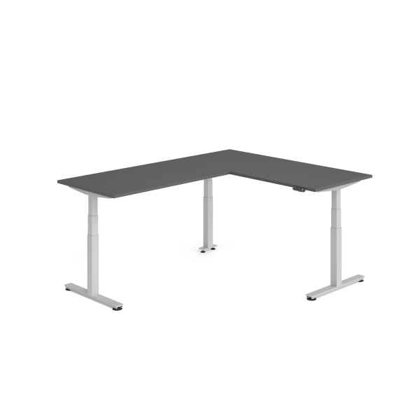 4032062327173 - Sitz-Steh-Schreibtisch VXDSM elektrisch höhenverstellbar 127cm (H) 240x180cm (BxT) Graphit   silber 4032062327173 Hammerbach