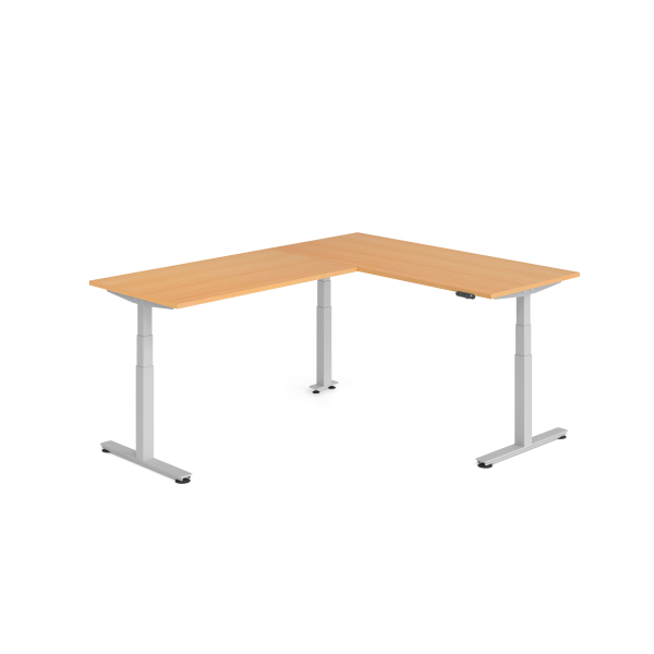 4032062327180 - Sitz-Steh-Schreibtisch VXDSM elektrisch höhenverstellbar 127cm (H) buche   silber 4032062327180 Hammerbacher