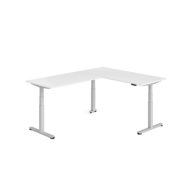 4032062327227 - Sitz-Steh-Schreibtisch VXDSM elektrisch höhenverstellbar 127cm (H) 240x180cm (BxT) Weiß   silber 4032062327227 Hammerbacher