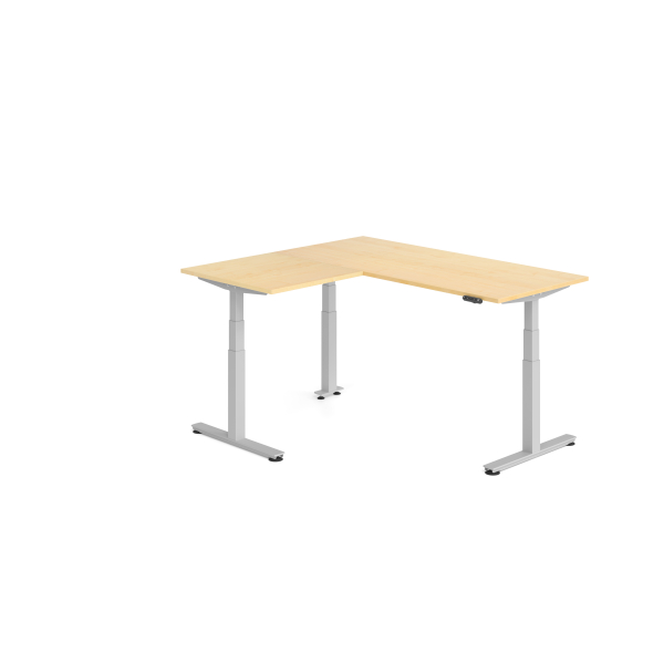 4032062327319 - Sitz-Steh-Schreibtisch VXDSM elektrisch höhenverstellbar 127cm (H) ahorn   silber 4032062327319 Hammerbacher